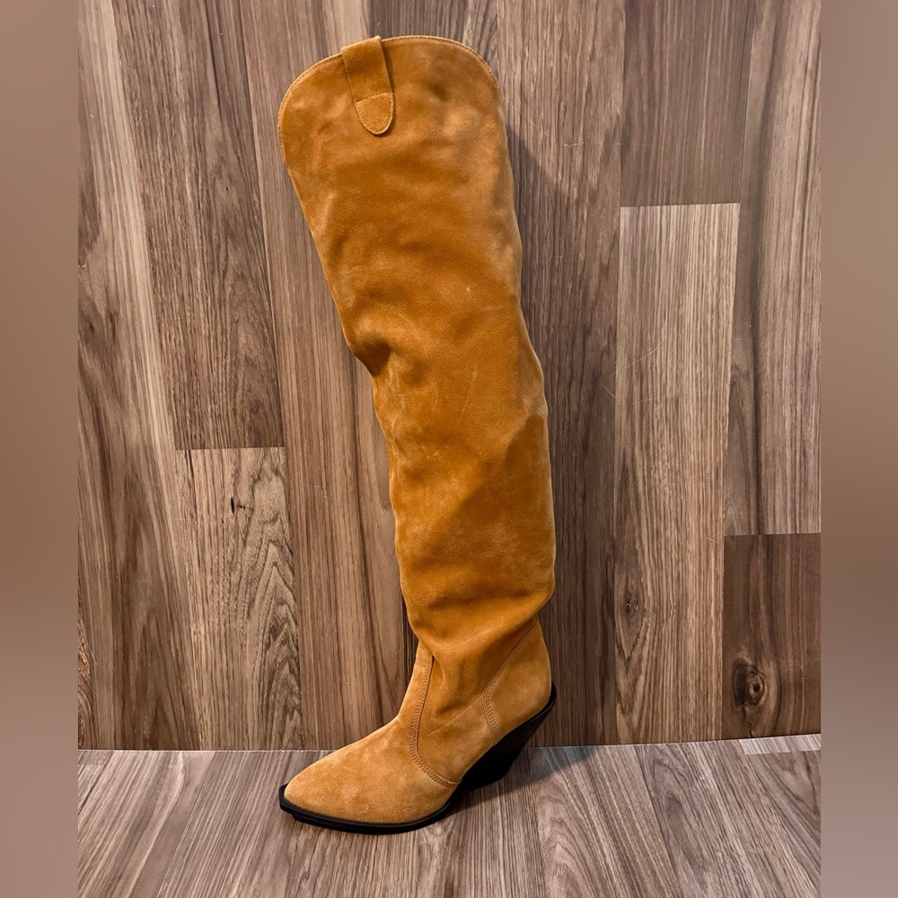 Free People Suede Triple Crown Tall Soft Over the Knee Slouchy Boots 9